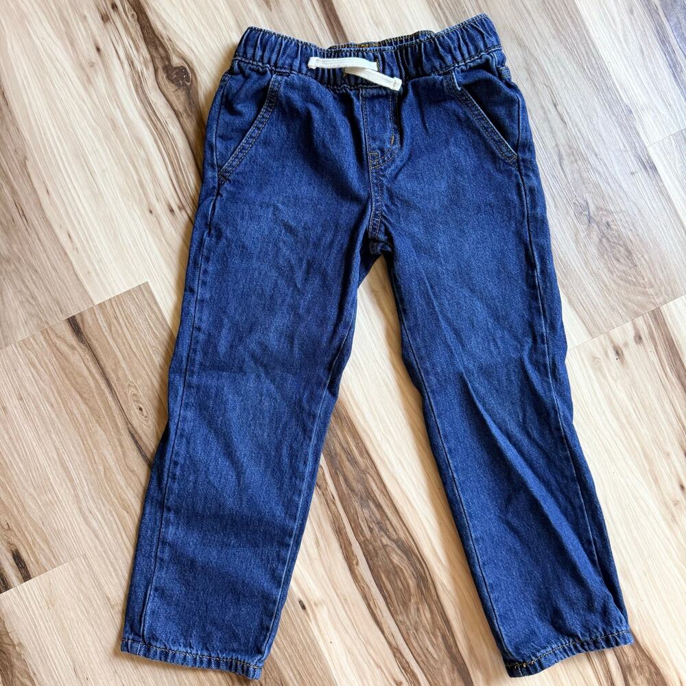 Cat & Jack Boys Size 6 Straight Leg Pull-On Jeans Dark Wash Denim